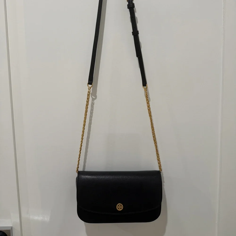 Tory Burch Black and Gold Crossbody Bag